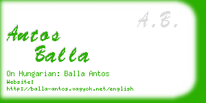 antos balla business card